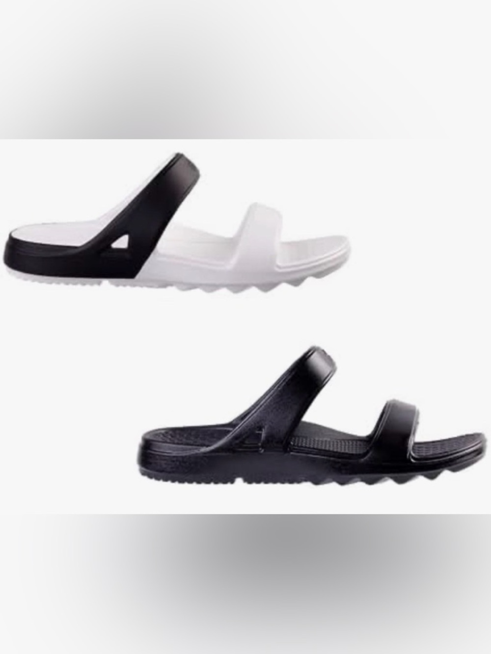 Lot of 2x [Spenco] Fusion Orthotic Comfort Slide Sandals Black/White Women’s 12